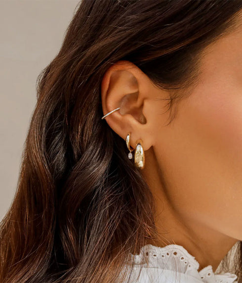 Jumbo Dome Hoop Earrings - 14K Yellow Gold